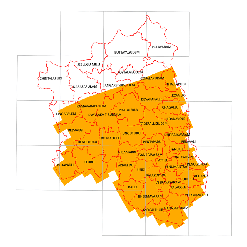 Storm surge inundation map for cyclone with wind speed